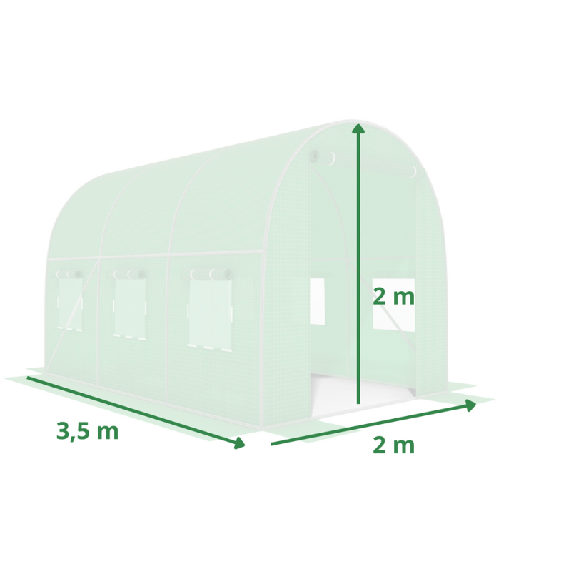 Пленка для теплицы 7 м²,армированная, плотность 140 г/м2, с UV-4 фильтром, Зеленая (Польша)