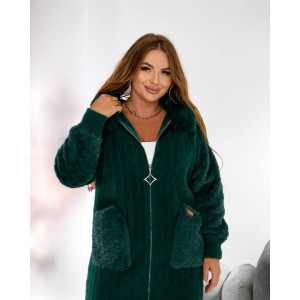 Кардиган женский Альпака  oversize 48-56 Зеленый