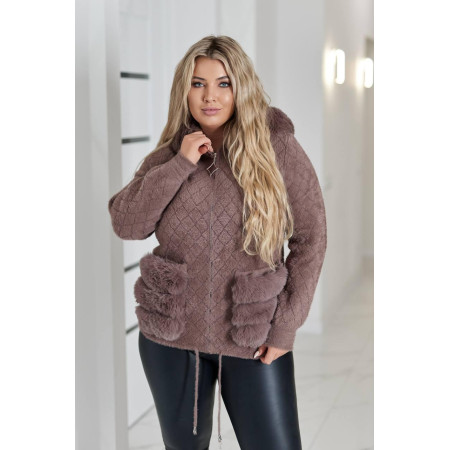 Кардиган жіночий Альпака з капюшоном oversize 50-58 Моко