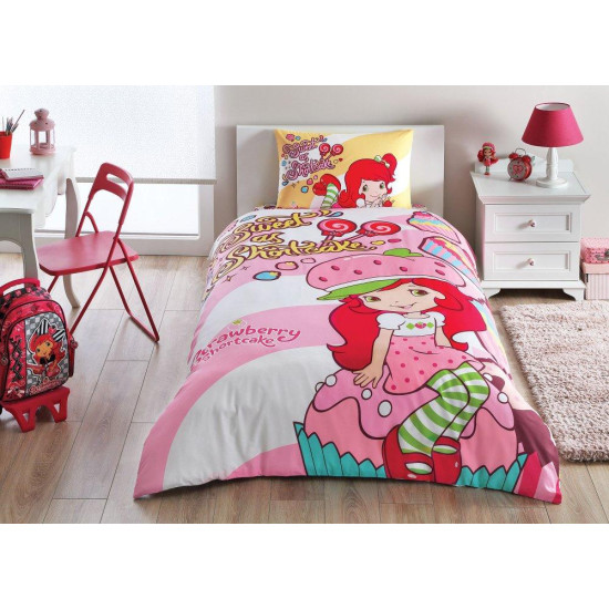 Постельное белье TAC Disney 160×220 см Ранфорс Strawberry Shortcake Cute