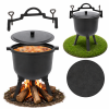 Туристический чугунный котелок 11 л Garden Line на 3 ножках с крышкой и ручкой для переноски (Польша)