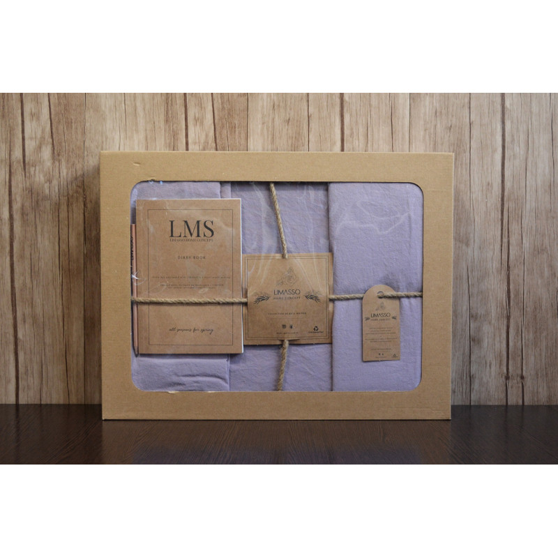 Постільна білизна Limasso Stonewashed Ranforse 160 х 220 см Natural Violet