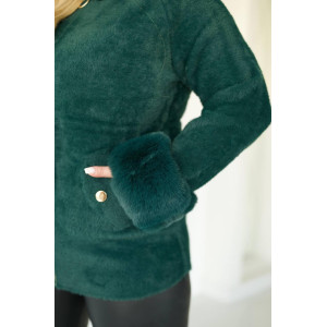 Кардиган женский Альпака с капюшоном oversize 46-52 Зелёный