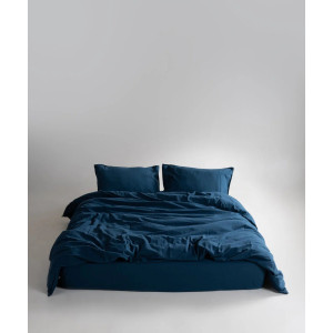 Постільна білизна євро Limasso Stonewashed Ranforse 200 х 220 см Dress Blue