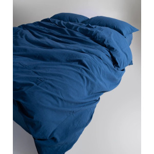 Постільна білизна євро Limasso Stonewashed Ranforse 200 х 220 см Dress Blue
