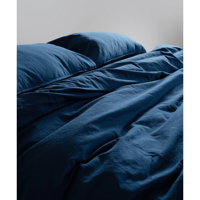 Постільна білизна євро Limasso Stonewashed Ranforse 200 х 220 см Dress Blue