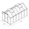 Садовая теплица из поликарбоната 7,22 м² (3,8 х 1,9 х 1,95 м), Прозрачная
