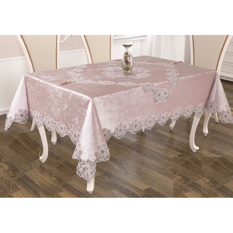 Велюровая скатерть Selin Asya 160х220 Беж Велюровая скатерть Selin Asya 160х220 Беж