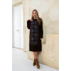В'язане вільне плаття з орнаментом Шоколад/сірий 44-56