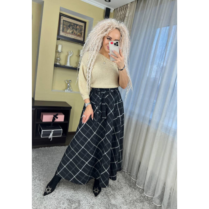 Спідниця максі напіввовна в карту Спідниця максі напіввовна в карту