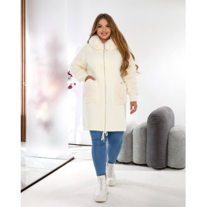 Кардиган женский Альпака  oversize 48-56 Коричневый