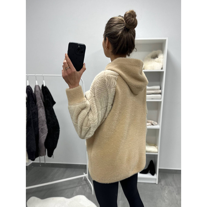 Кардиган жіночий Альпака з капюшоном oversize 48-56 Кардиган жіночий Альпака з капюшоном oversize 48-56