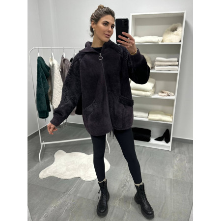 Кардиган жіночий Альпака з капюшоном oversize 48-56