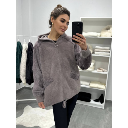 Кардиган жіночий Альпака з капюшоном oversize 48-56