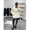 Кардиган жіночий Альпака з капюшоном oversize 48-56 Молочний
