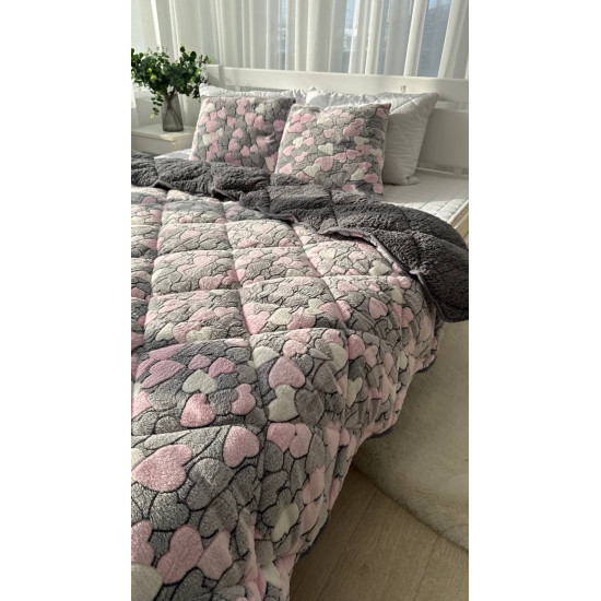 Одеяло флисовое зимнее с открытым мехом 350г/м кв.