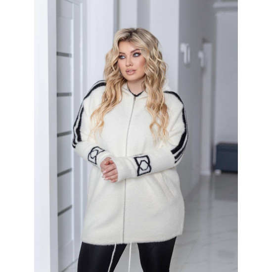 Кардиган женский Альпака с капюшоном oversize 46/58 4 цвета
