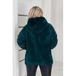Кардиган женский Альпака с капюшоном oversize 52-58 Зелёный