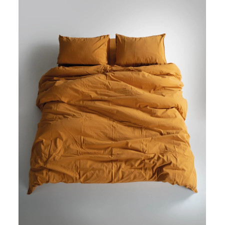 Постільна білизна євро Limasso Stonewashed Ranforse 200 х 220 см Mustard
