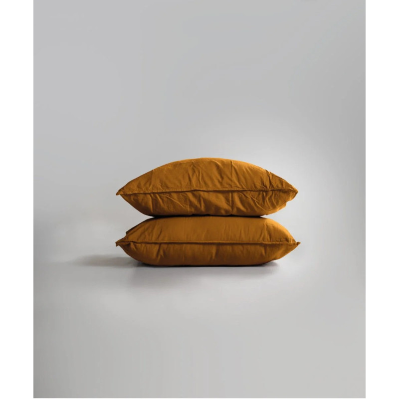 Постільна білизна євро Limasso Stonewashed Ranforse 200 х 220 см Mustard