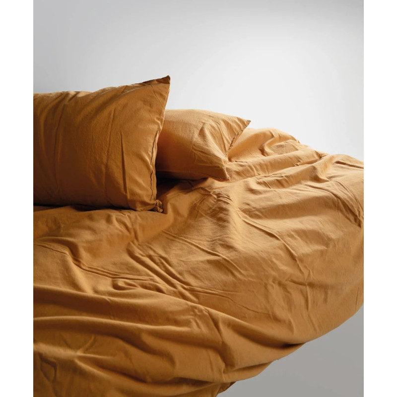 Постільна білизна євро Limasso Stonewashed Ranforse 200 х 220 см Mustard