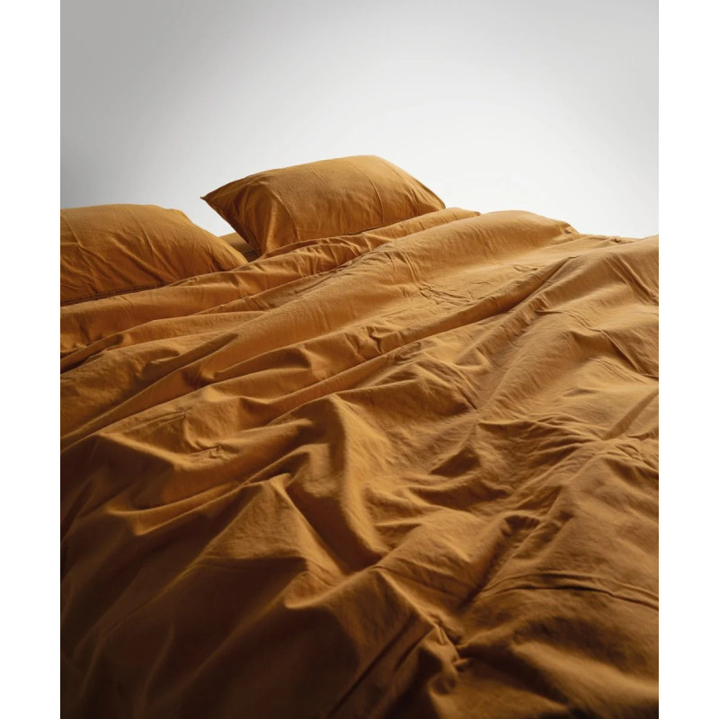 Постільна білизна євро Limasso Stonewashed Ranforse 200 х 220 см Mustard
