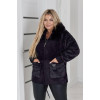 Кардиган жіночий Альпака з капюшоном oversize 52-58 Баклажан