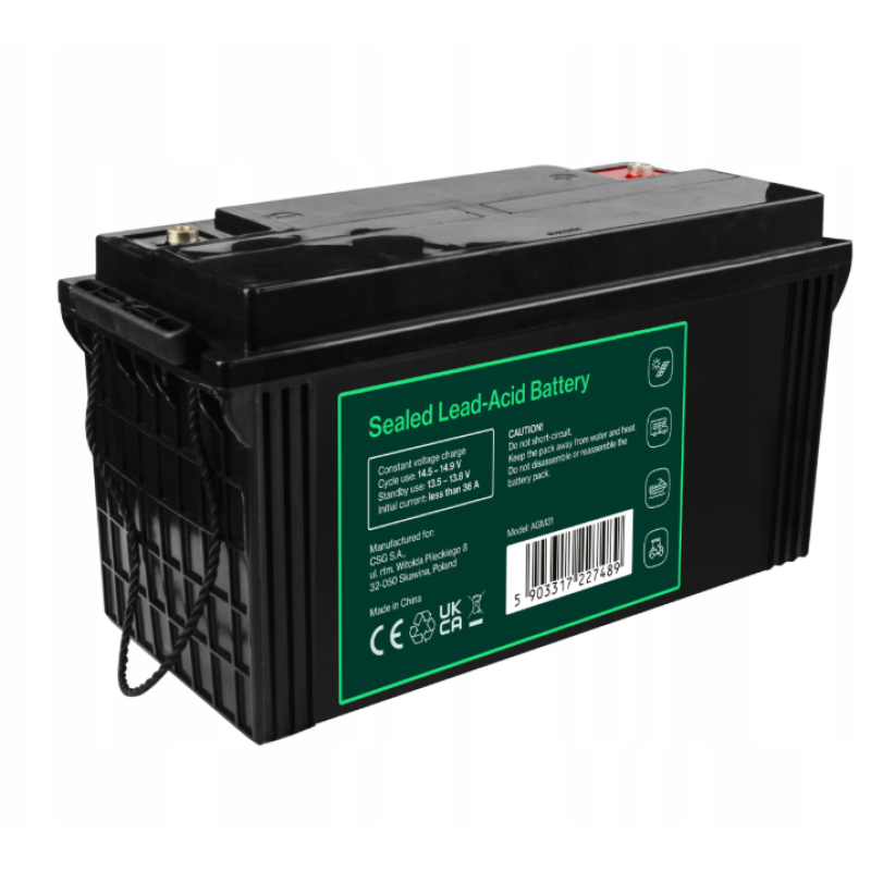Аккумулятор Green Cell AGM VRLA 12V 120Ah IP54 не требует обслуживания (срок службы - 5 лет)