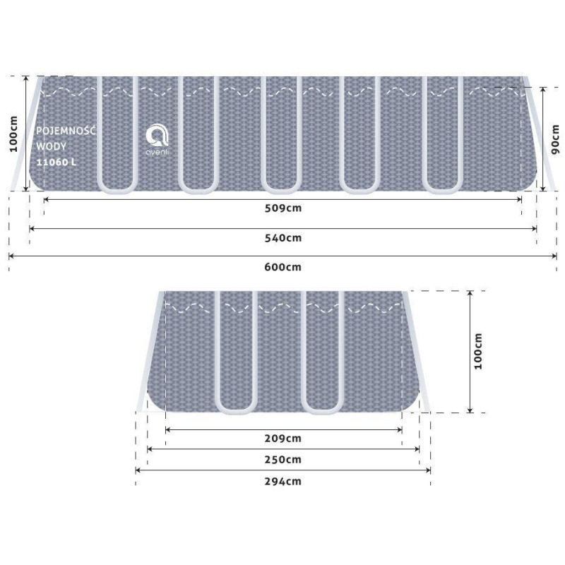 Прямоугольный каркасный бассейн Avenli 540 x 250 x 100 см (16в1) Прямоугольный каркасный бассейн Avenli 540 x 250 x 100 см (16в1)