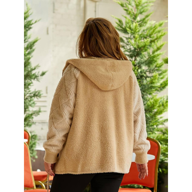 Кардиган жіночий Альпака з капюшоном oversize 48-56 Кардиган жіночий Альпака з капюшоном oversize 48-56