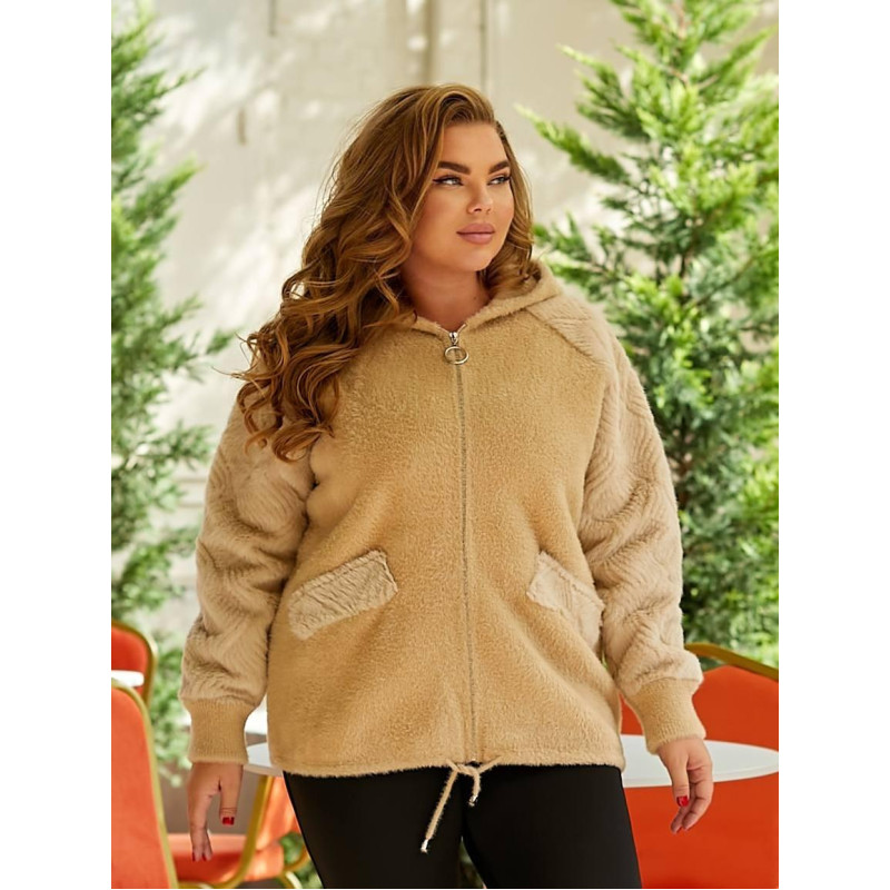 Кардиган жіночий Альпака з капюшоном oversize 48-56 Кардиган жіночий Альпака з капюшоном oversize 48-56