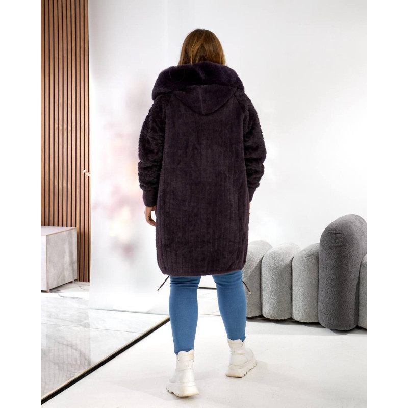 Кардиган жіночий Альпака oversize 48-56 Баклажан Кардиган жіночий Альпака oversize 48-56 Баклажан