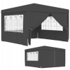 Садовый павильон / торговая палатка / беседка Gordon (3×4х2,5 м) 4 стены, с окнами и защитой UV 50+ (Графитовый)