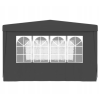 Садовый павильон / торговая палатка / беседка Gordon (3×4х2,5 м) 4 стены, с окнами и защитой UV 50+ (Графитовый)