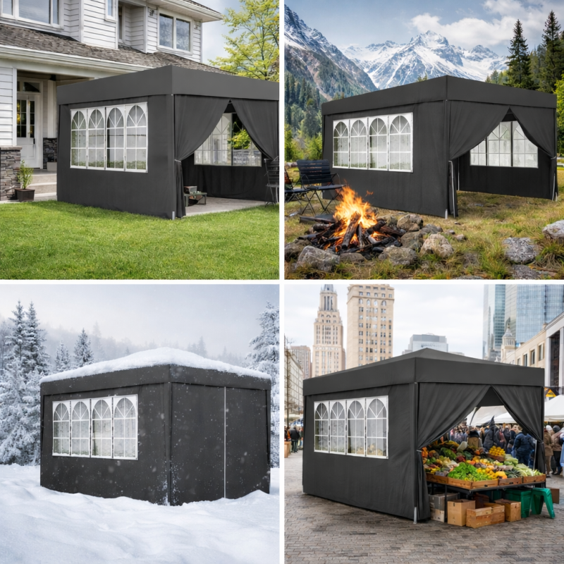 Садовый павильон / торговая палатка / беседка Gordon (3×4х2,5 м) 4 стены, с окнами и защитой UV 50+ (Графитовый) Садовый павильон / торговая палатка / беседка Gordon (3×4х2,5 м) 4 стены, с окнами и защитой UV 50+ (Графитовый)