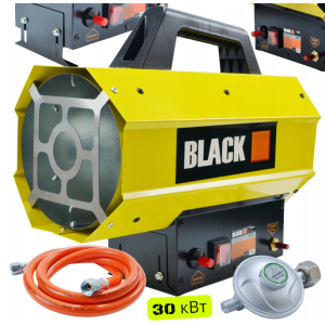 Газовый обогреватель / Газовая тепловая пушка (дуйка) 30 кВт BLACK (Пропан/Бутан) + шланг и редуктор (Польша)