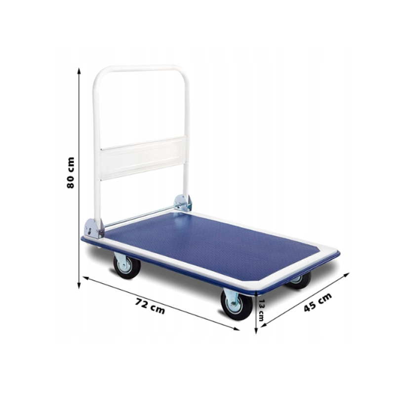 Платформенная тележка грузовая Garden Line (72 × 45 × 80 см) со сложной ручкой | грузоподъемность - 150 кг (Польша)