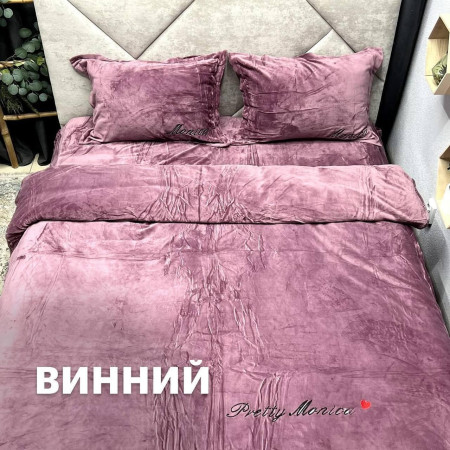 Велюрова постільна білизна Моніка Янро Винний