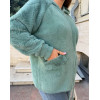 Кардиган женский Альпака с капюшоном oversize 48-56 арт. 9450