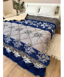 Одеяло флисовое зимнее 195x215 см с открытым мехом 450г/м кв.