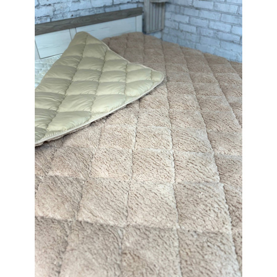 Одеяло флисовое зимнее полуторное с открытым мехом 350г/м кв.