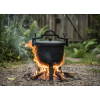Туристический чугунный котелок 8 л Garden Line на 3 ножках с крышкой и ручкой для переноски (Польша)