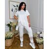 Летний женский брючный костюм двухнить с кружевными вставками — Фото 7