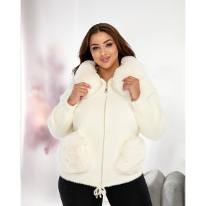 Кардиган женский Альпака с капюшоном oversize 50-56