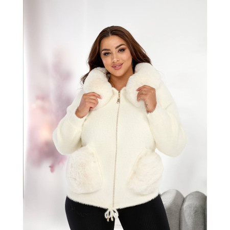 Кардиган жіночий Альпака з капюшоном oversize 50-56