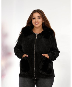 Кардиган женский Альпака с капюшоном Элис oversize 50-56