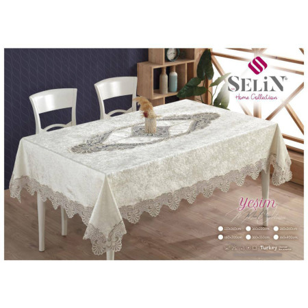 Велюровая скатерть Selin Yesim 160×220 см Беж