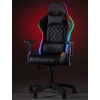 Геймерское компьютерное кресло с RGB-подсветкой, 2 подушками и регулировкой угла наклона спинки, Черный (G400)