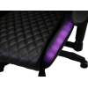 Геймерское компьютерное кресло с RGB-подсветкой, 2 подушками и регулировкой угла наклона спинки, Черный (G400)