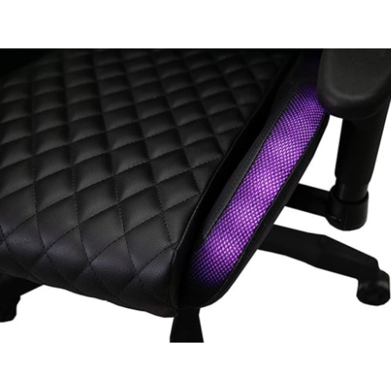 Геймерское компьютерное кресло с RGB-подсветкой, 2 подушками и регулировкой угла наклона спинки, Черный (G400)